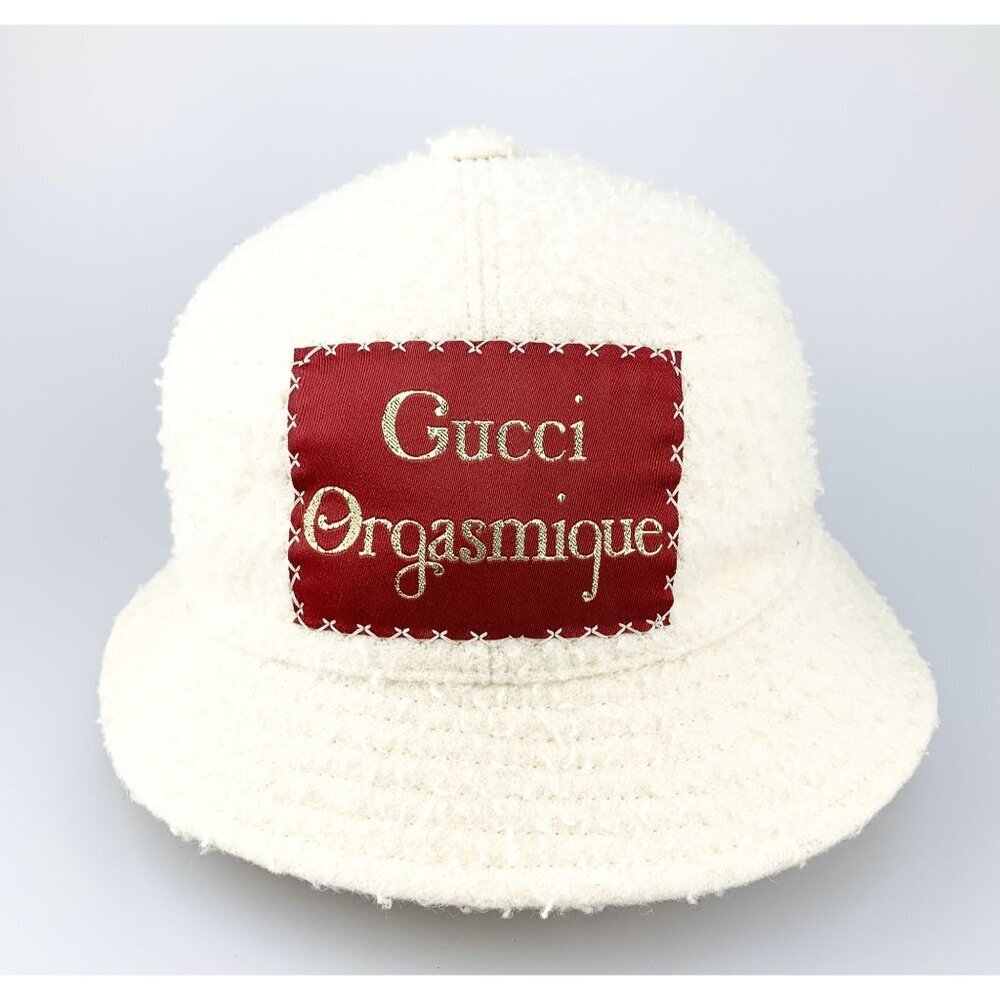 NWT Authentic Gucci Wool Bucket Hat In White Size M
